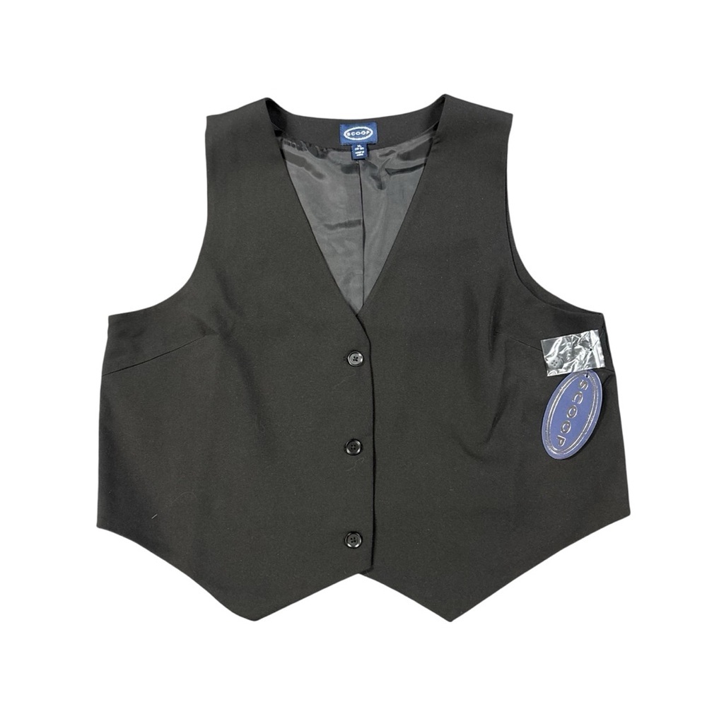 Scoop Black Tailored Vest XL Button Front Waistcoat Top NWT